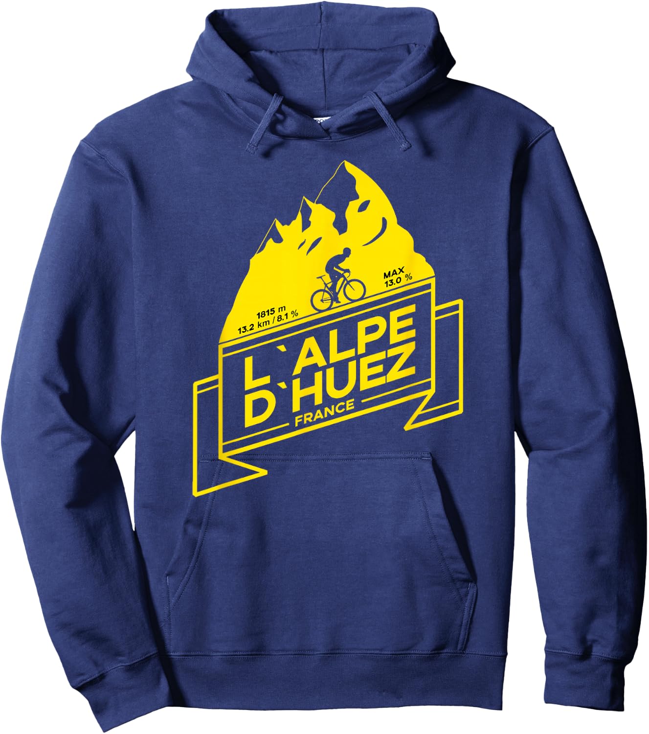 L'Alpe D'Huez Road Cycling Mountain Climb Shirt Hoodie - Hoodie | Navy