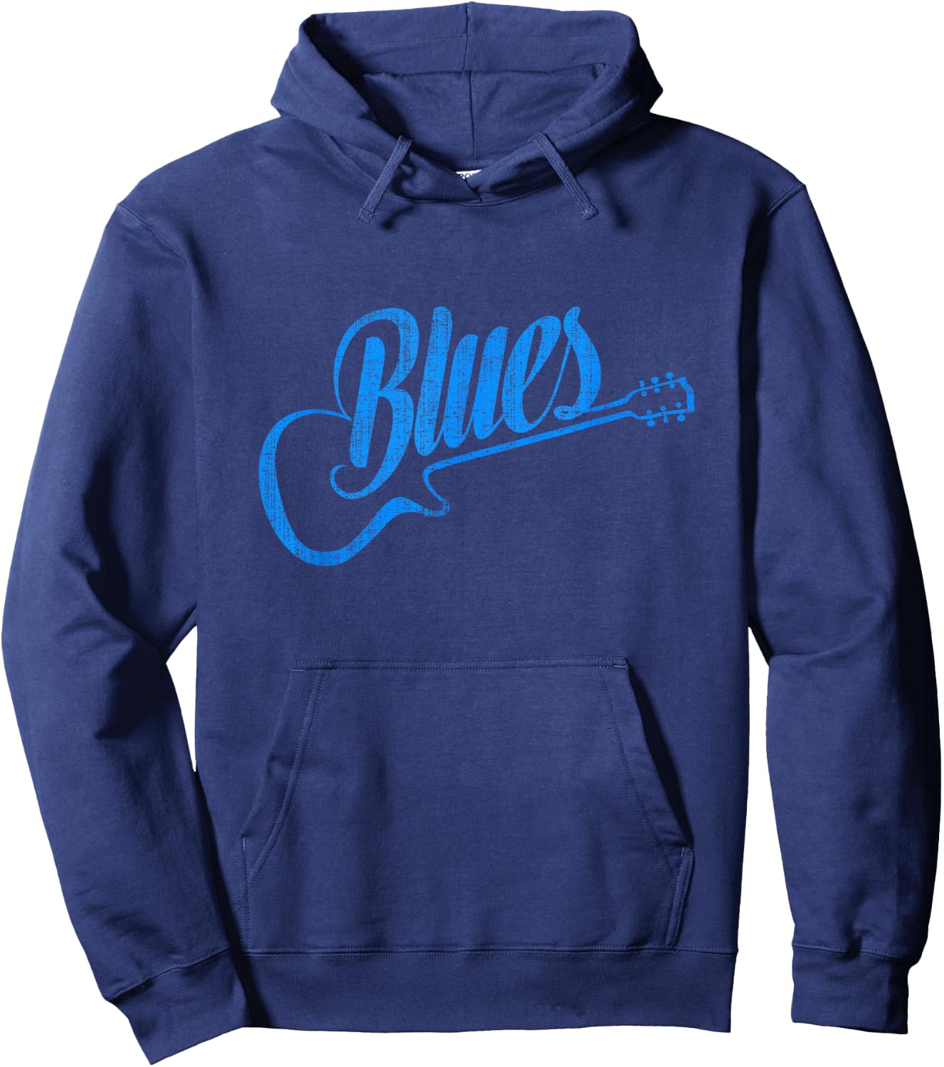 Blues Music Blue Guitar Vintage Hoodie - Hoodie | Navy