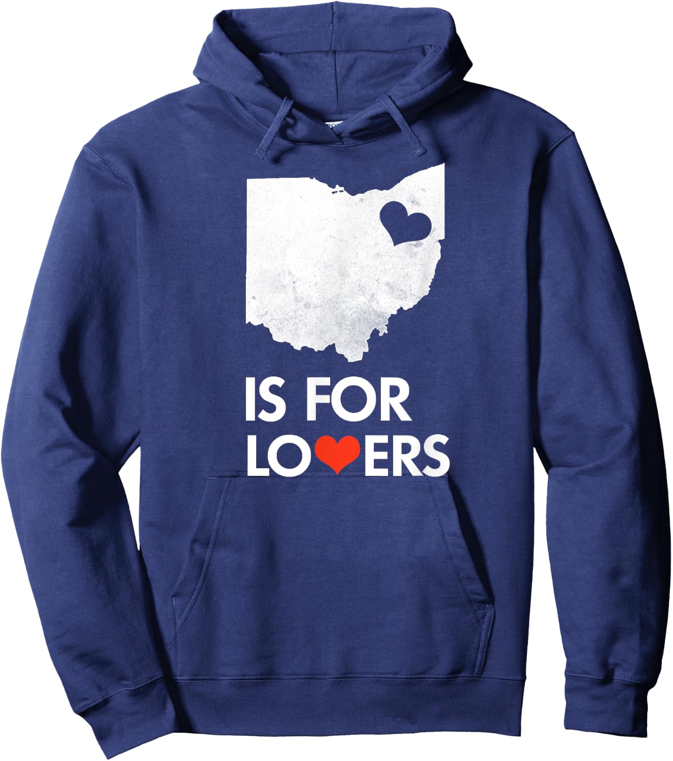 Throwback Vintage Ohio Is For Lovers Distressed Hoodie - Hoodie | Navy