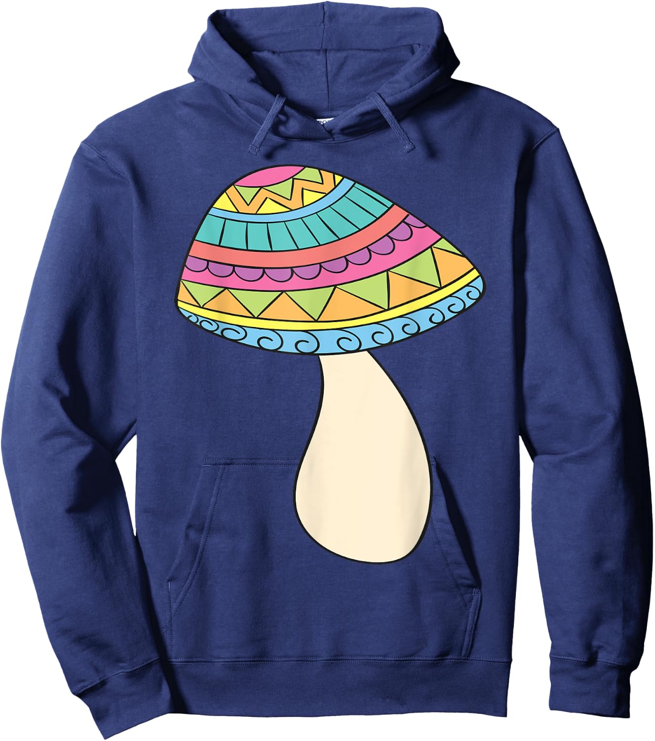 PSYCHEDELIC MUSHROOM Trippy Fungi Rainbow Shirt Hoodie - Hoodie | Navy
