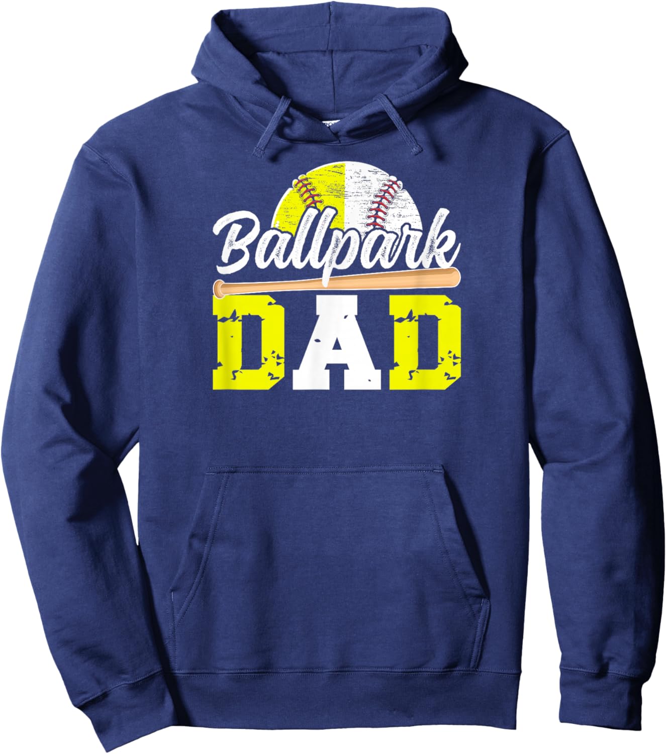 Ballpark Dad Baseball Softball Dad of Ballers Hoodie - Hoodie | Navy