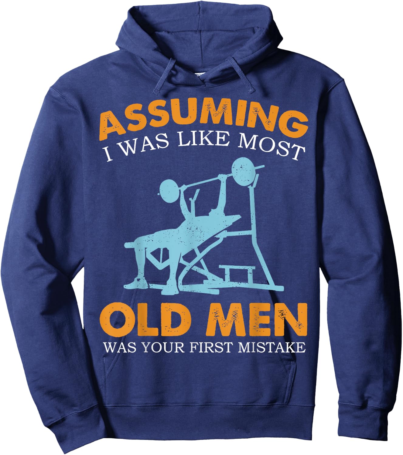 Old Man Weight Lifting For Old Strong People Hoodie - Hoodie | Navy