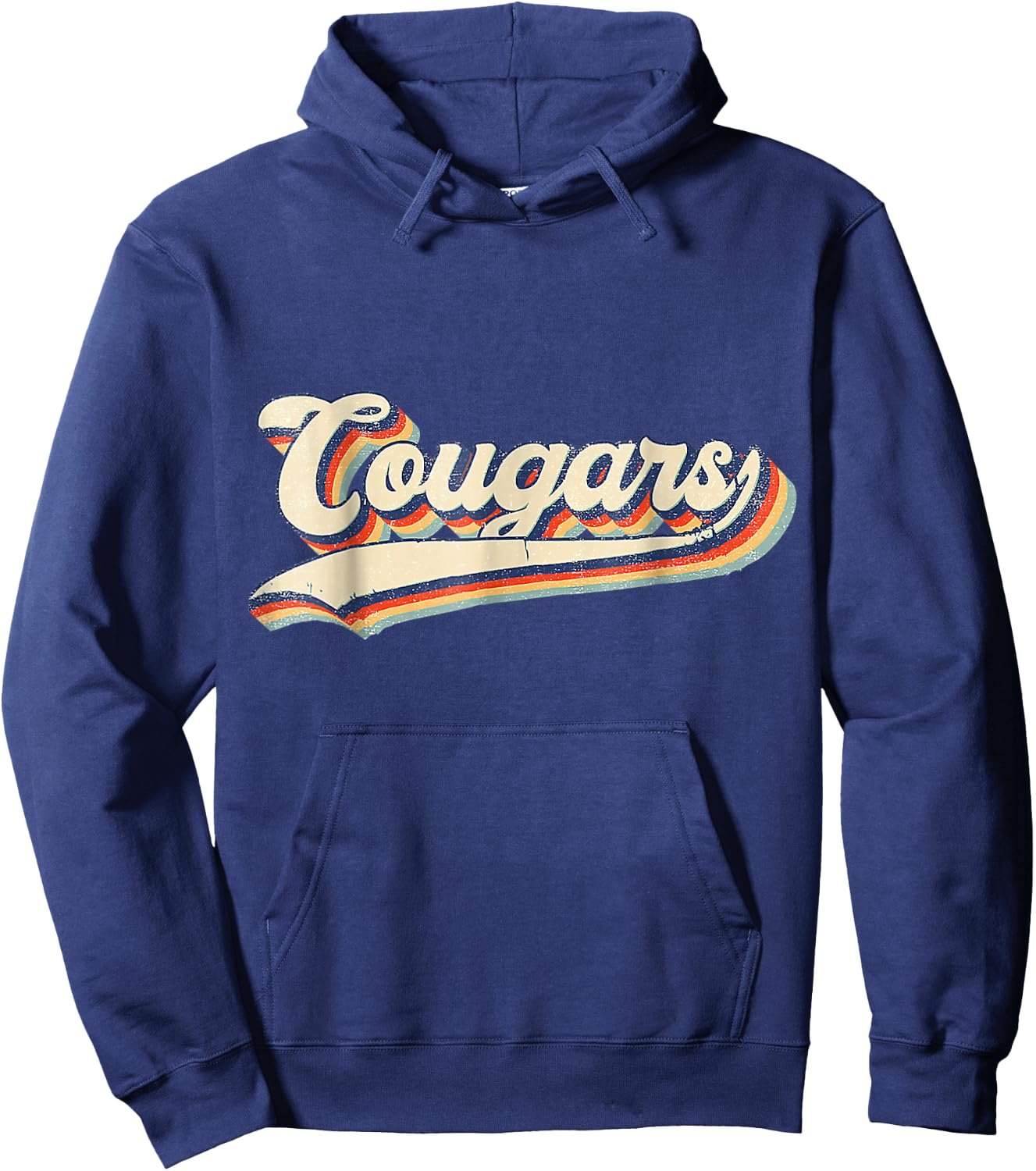 Cougars Sports Name Vintage Women Boys Girls Hoodie - Hoodie | Navy