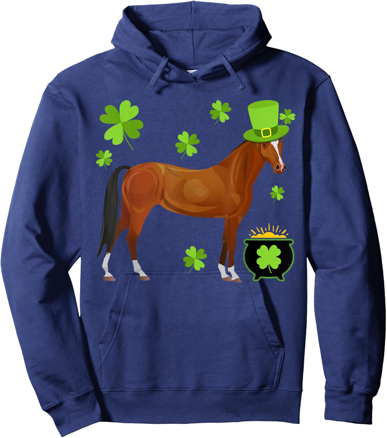 Horse Lovers St. Patrick's Day Gift Hoodie - Hoodie | Navy