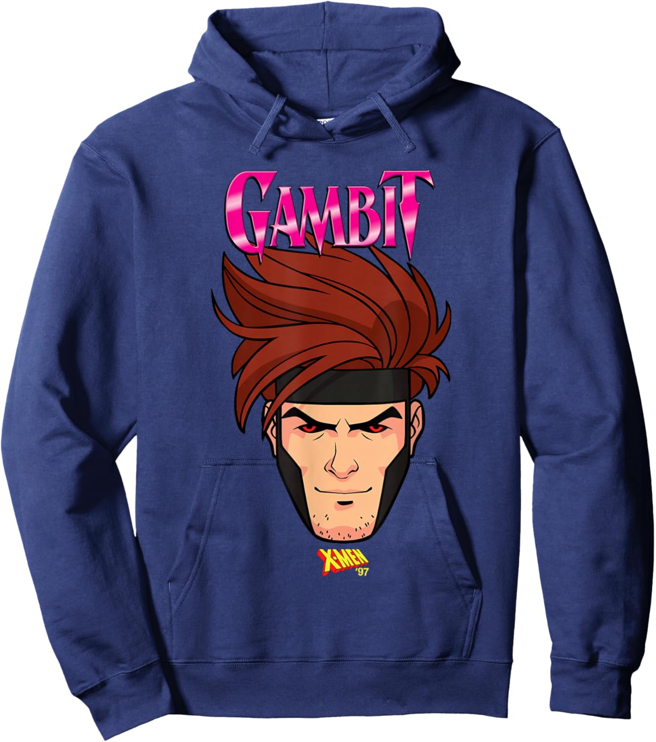 Marvel X-Men '97 Gambit Mutant Big Face Hoodie - Hoodie | Navy