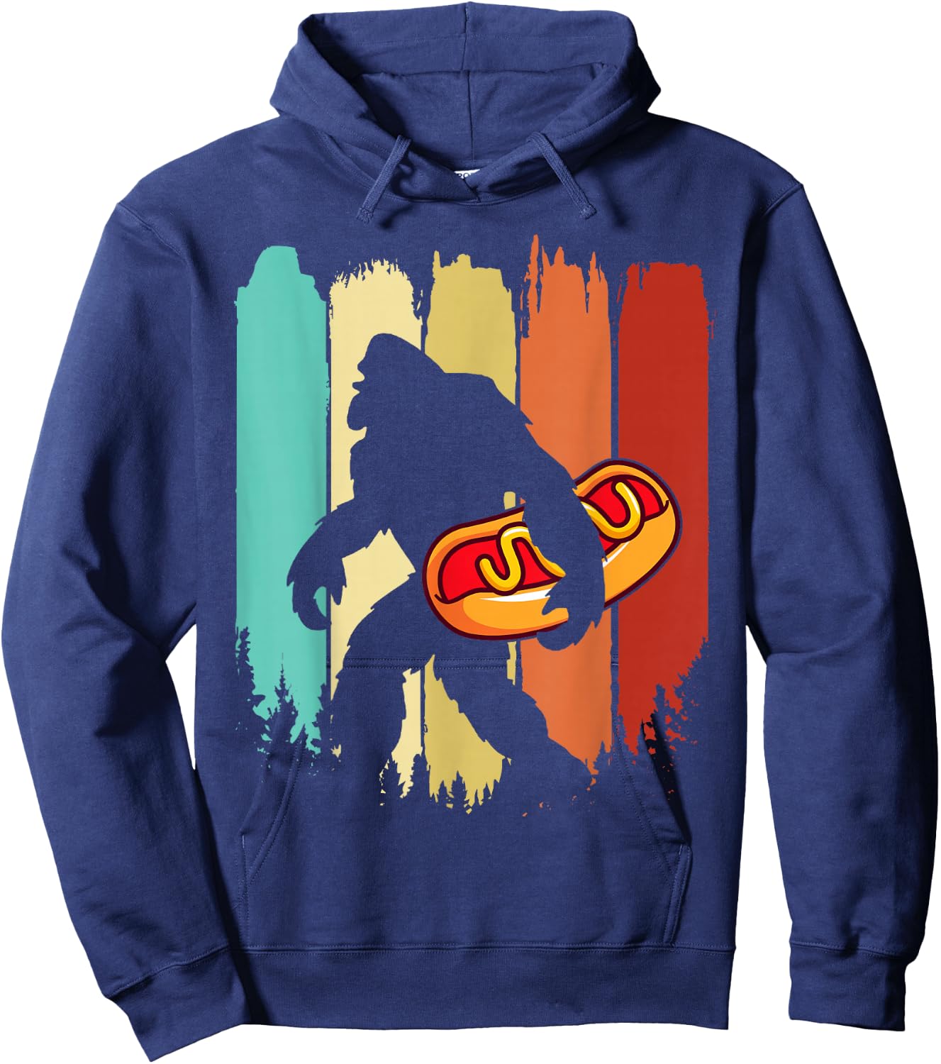 Funny Hot Dog Art Women Bigfoot Hotdog Lovers Hoodie - Hoodie | Navy