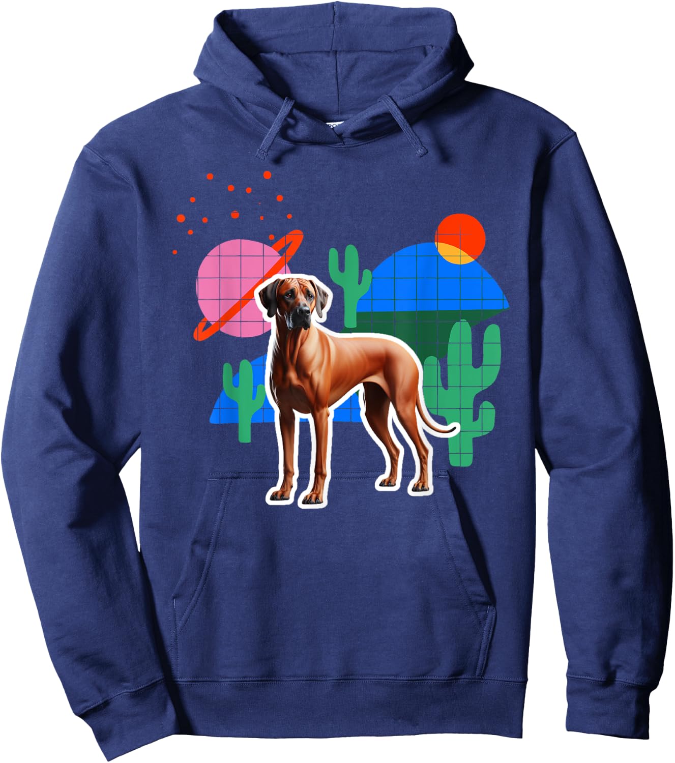 Rhodesian Ridgeback Desert Design Dog Hoodie - Hoodie | Navy