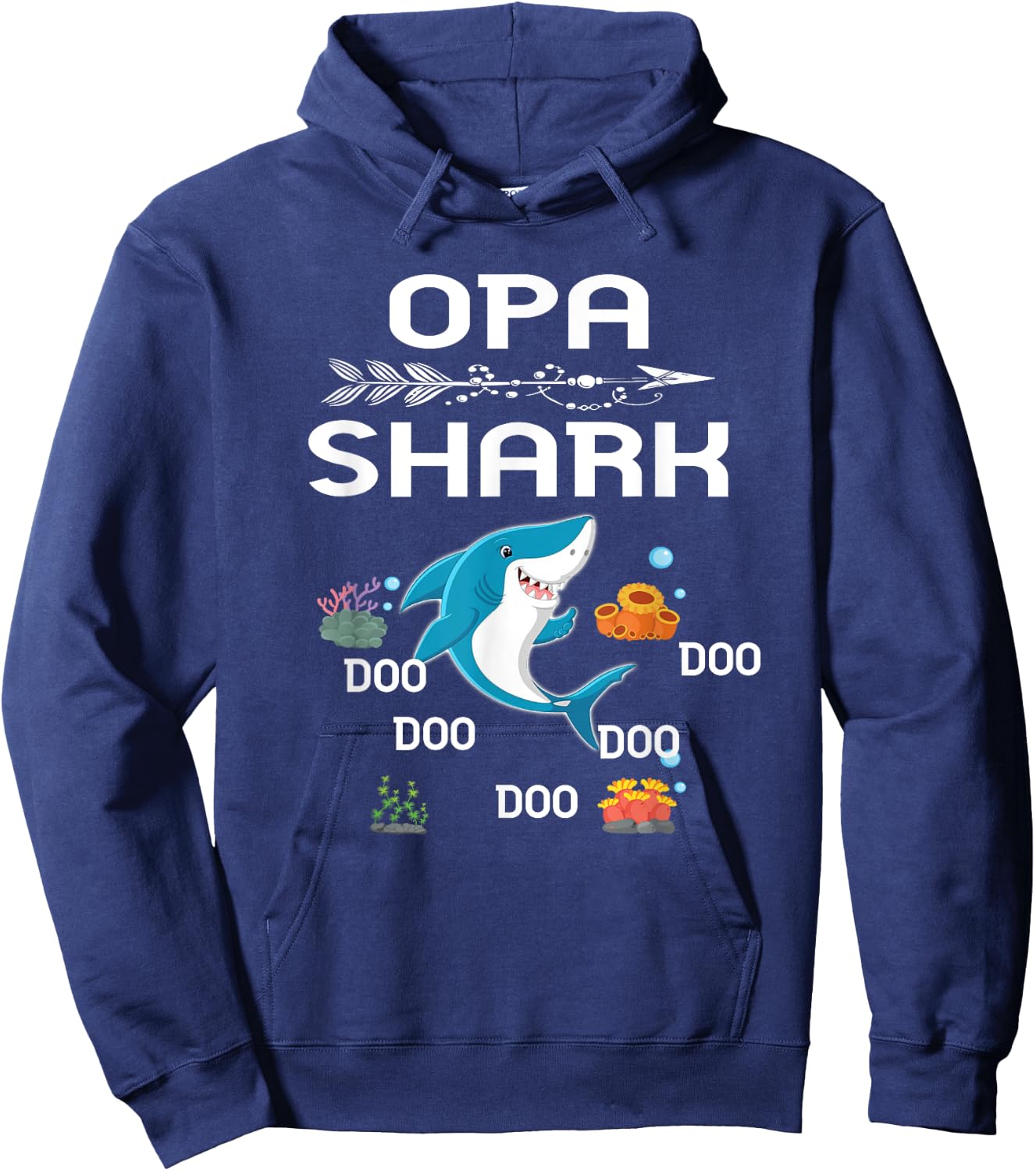 Opa Shark Shirt Fathers Day Gift For Opa Hoodie - Hoodie | Navy