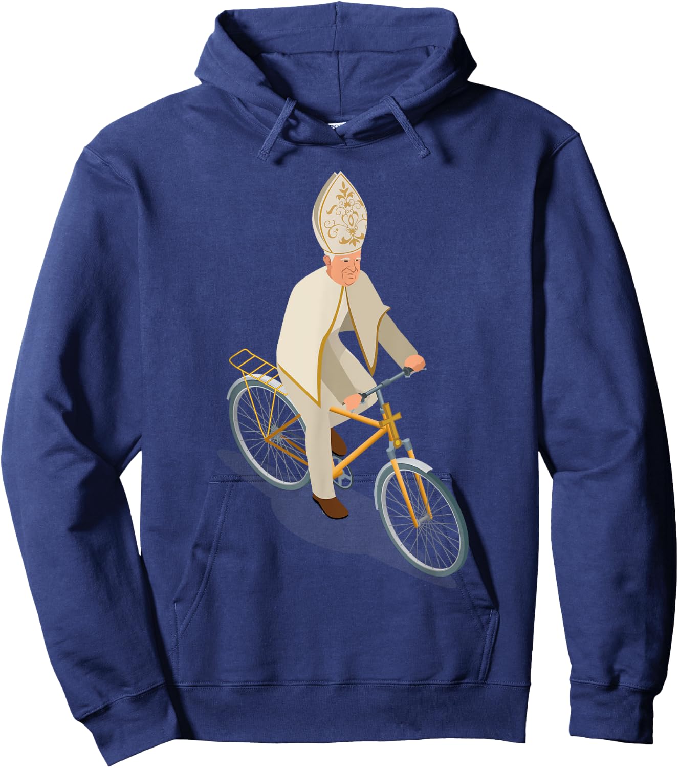 Pope Francis The Catholic Pope On A Bike Hoodie - Hoodie | Navy
