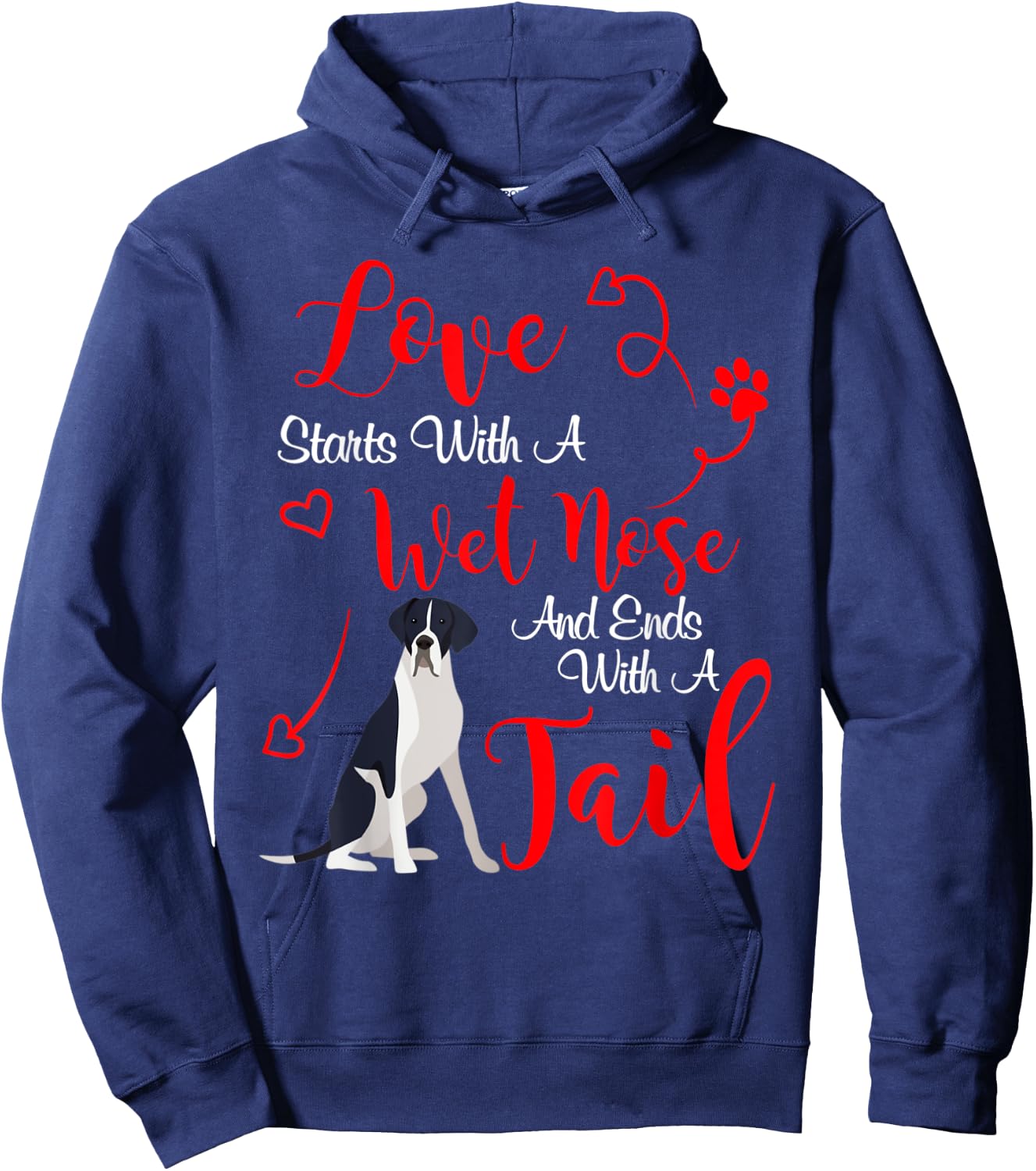 My Great Dane Dog Mantle Valentines Day Hoodie - Hoodie | Navy