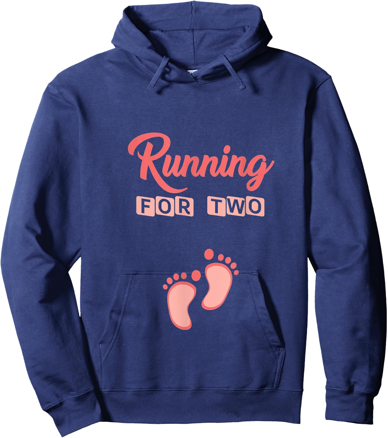 Running For Two Funny Pregnancy for Mom Hoodie - Hoodie | Navy
