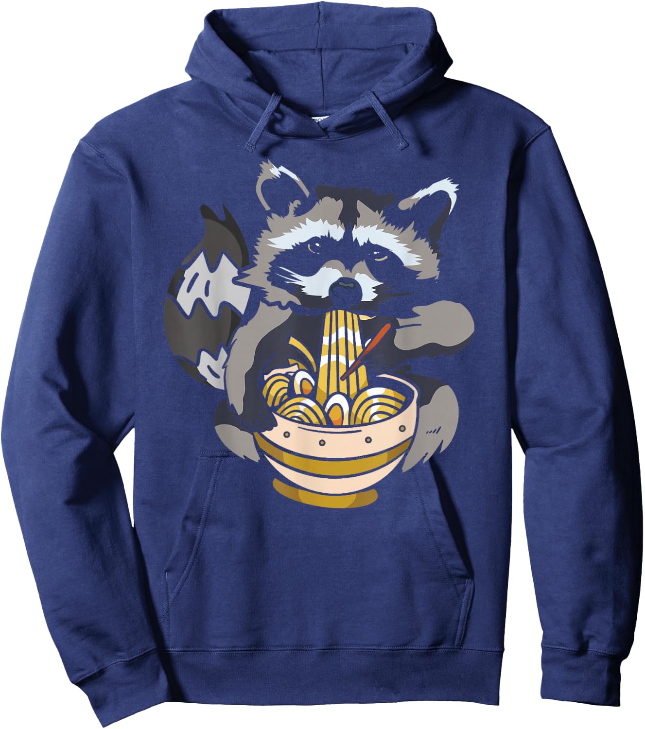 InGENIUS Raccoon Lover Shirts & Gifts -Adult Raccoon Eating Ramen Funny Trash Panda Meme Japanese Noodle - Black, Small, Short Sleeve Hoodie - Hoodie | Navy