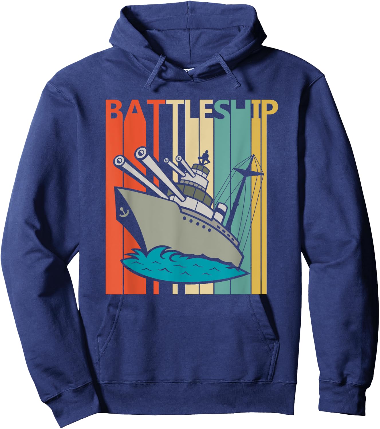 Vintage Battleship - Armored Warship Shirt Hoodie - Hoodie | Navy