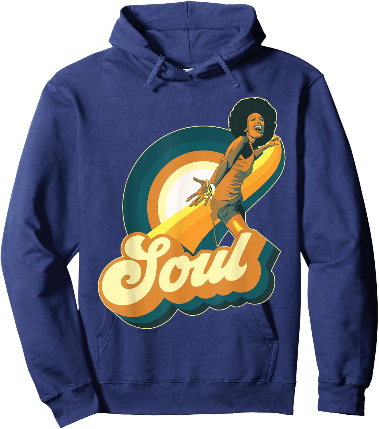 70s Funk Afro Disco Soul Hoodie - Hoodie | Navy