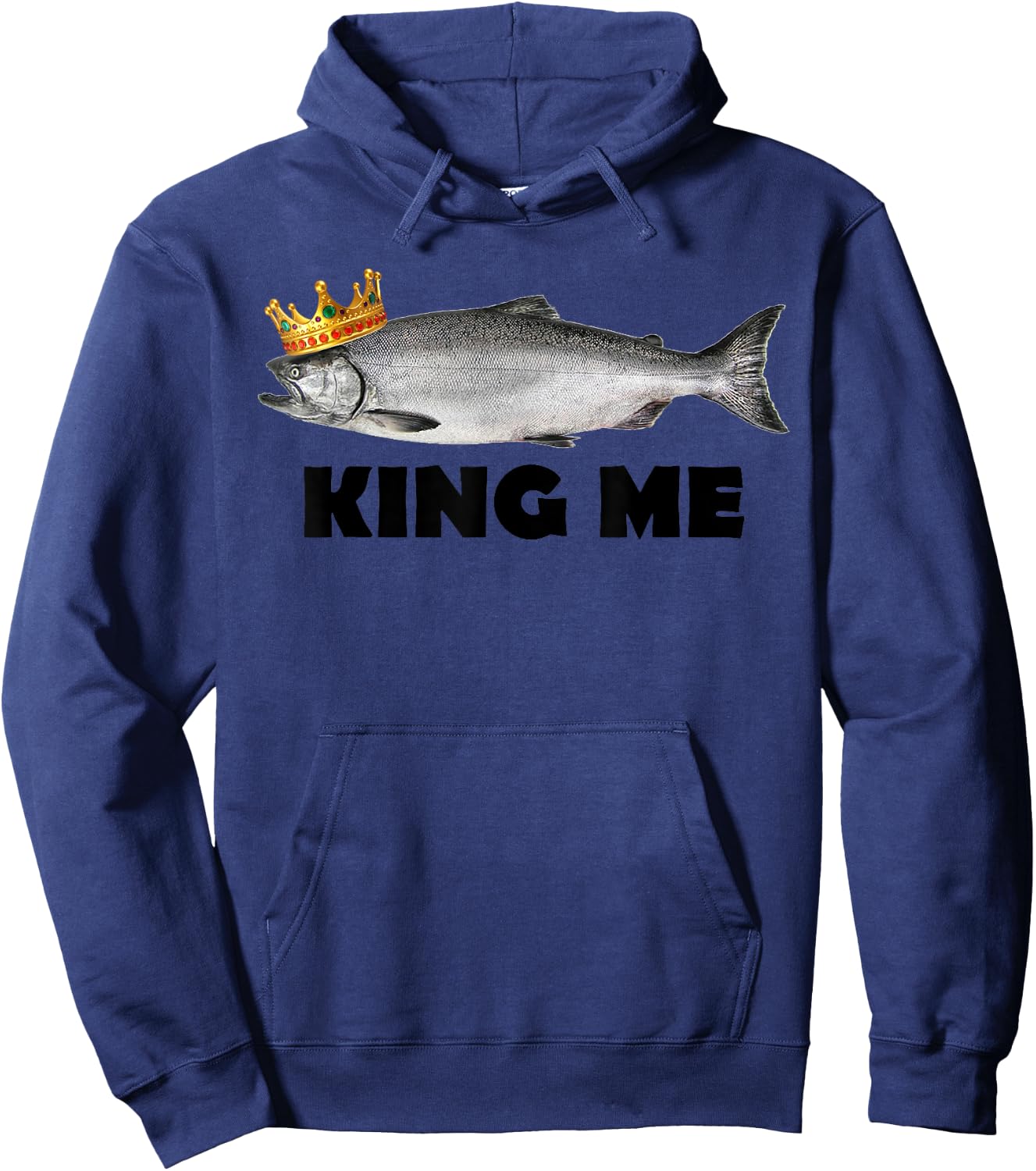 King Me Salmon Fishing Hoodie - Hoodie | Navy