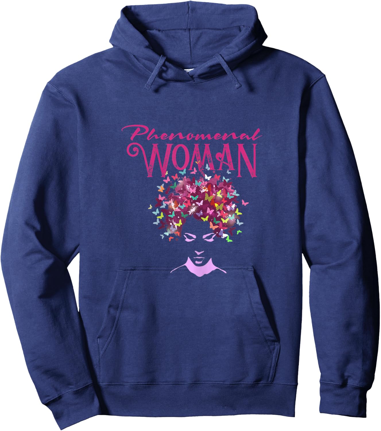 Beautiful Butterflies Phenomenal Woman Hoodie - Hoodie | Navy