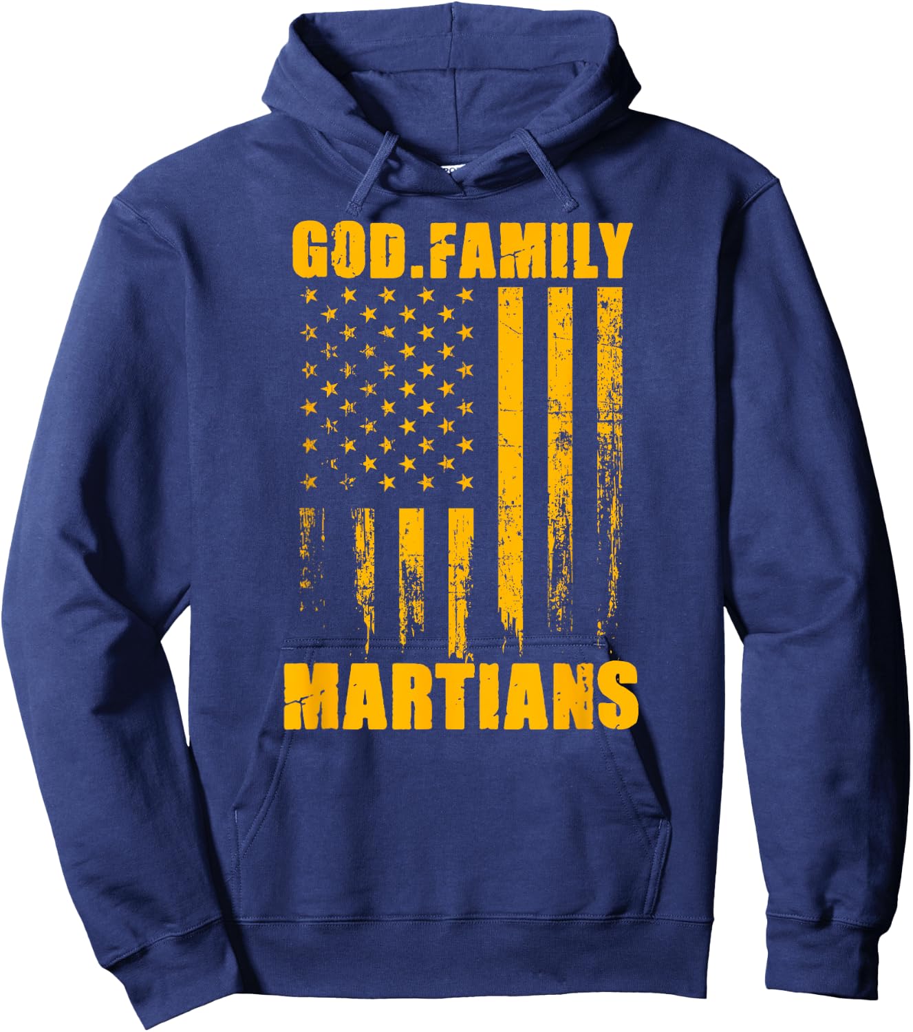 Goodrich Martians God. Family. Vintage USA Flag Hoodie - Hoodie | Navy