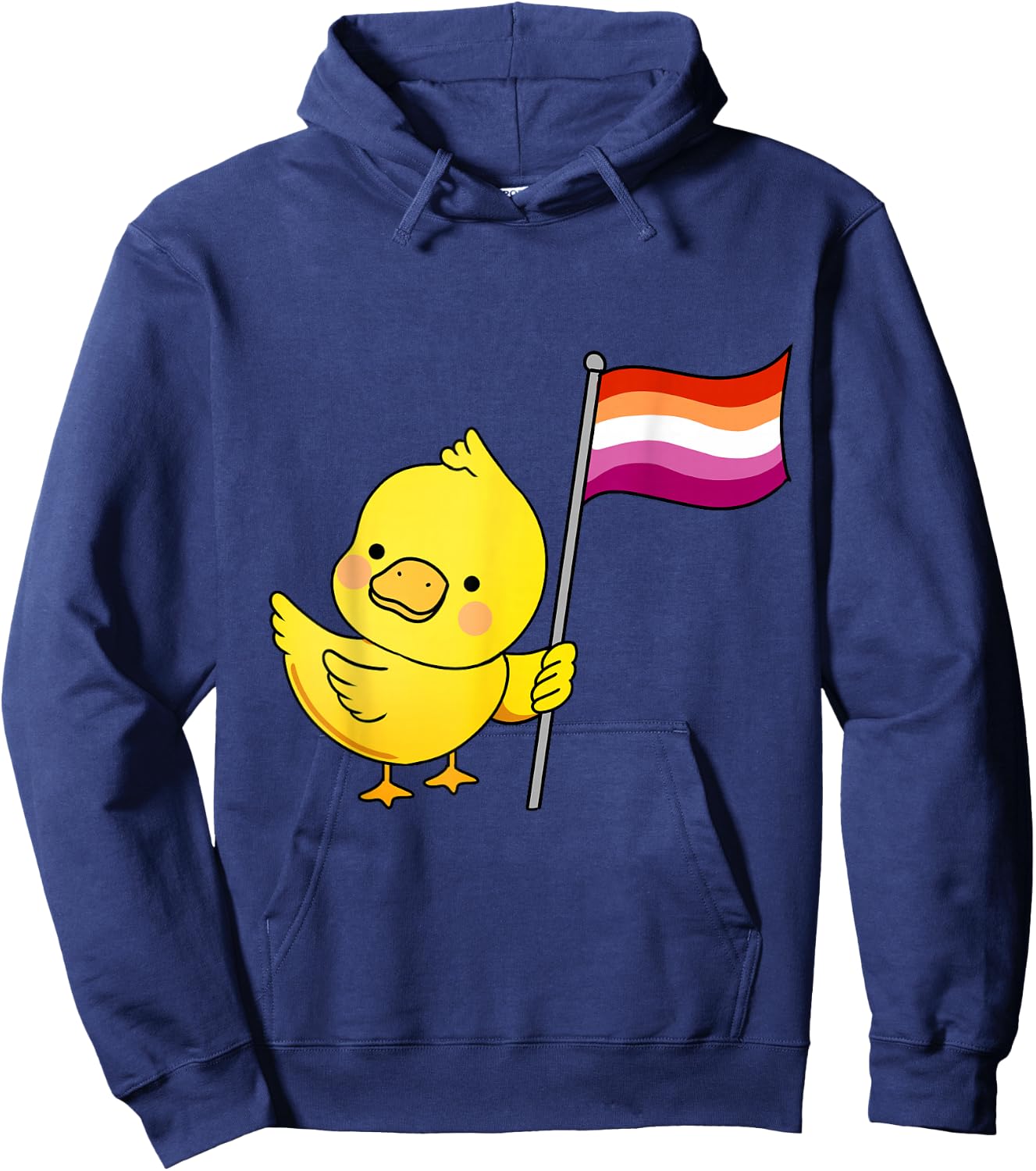 Lesbian Duck Orange Pink Lesbian Pride Hoodie - Hoodie | Navy