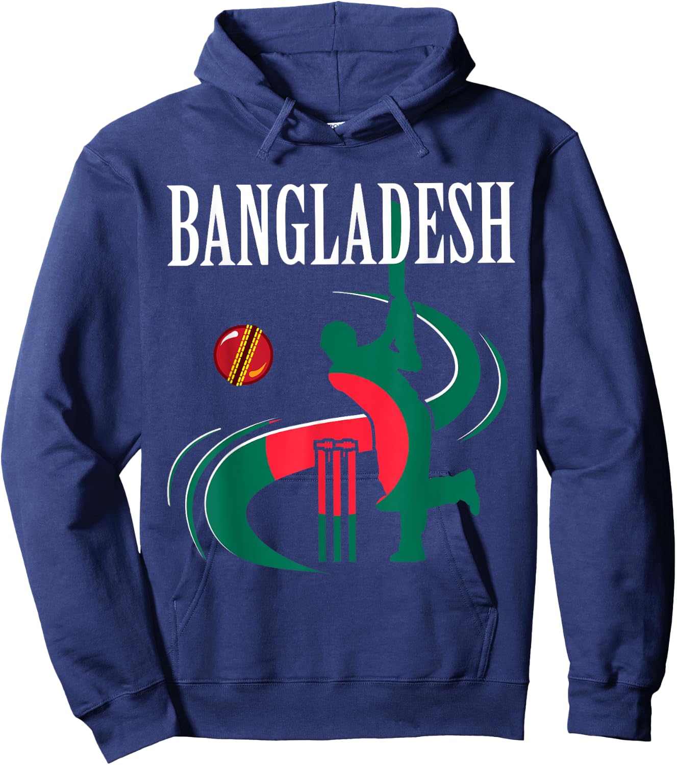 Bangladesh Cricket With Flag Brush Stroke Hoodie - Hoodie | Navy
