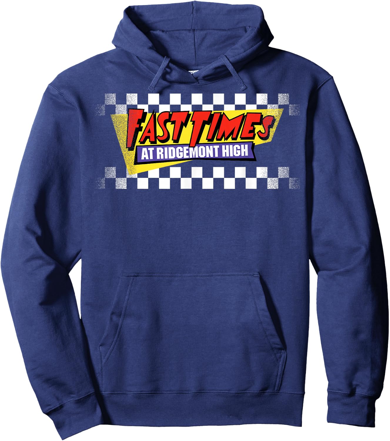 Fast Times at Ridgemont High Faded Checker Logo Hoodie - Hoodie | Navy