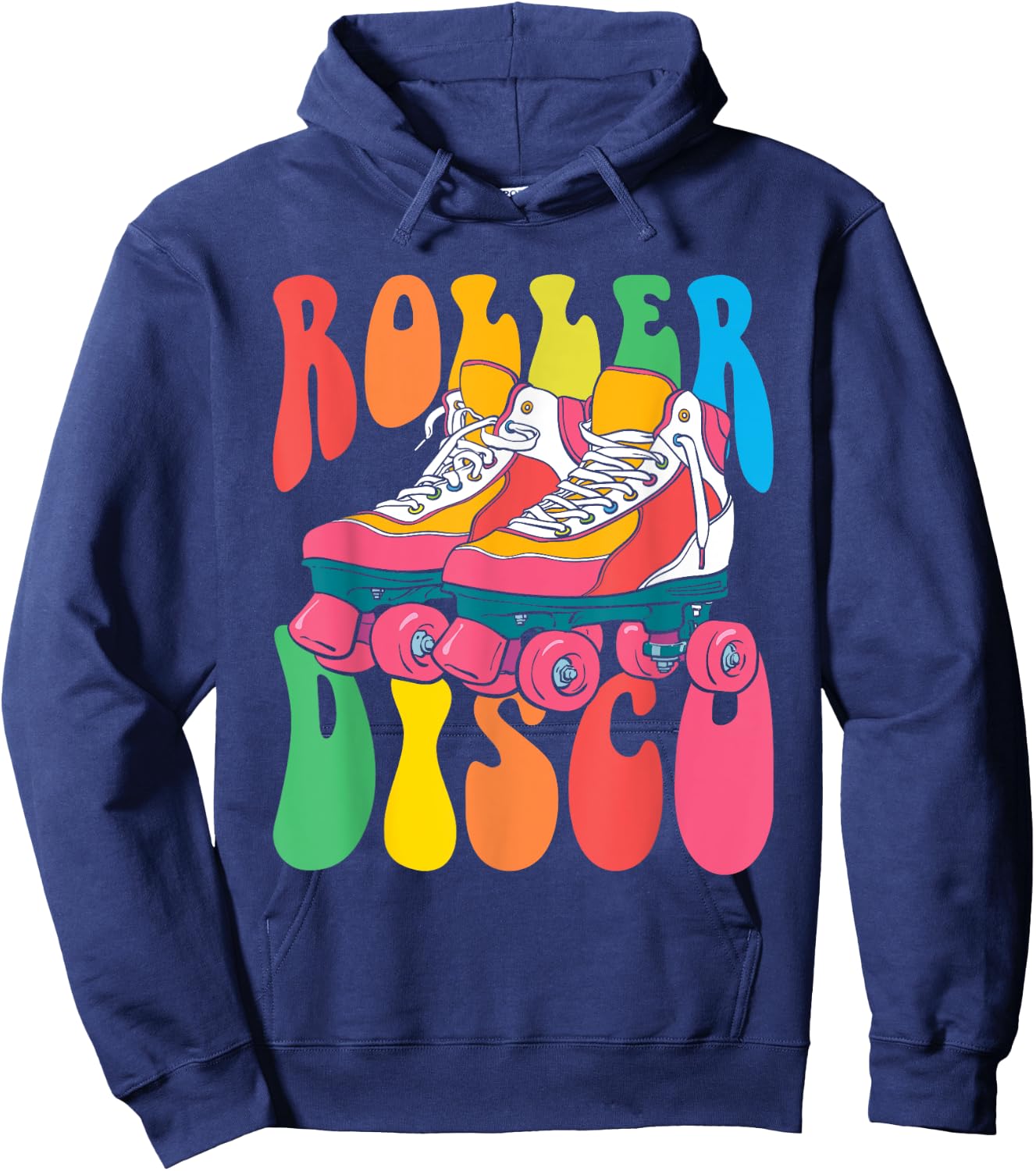 Roller Disco Seventies 70's Costume Skates Hoodie - Hoodie | Navy