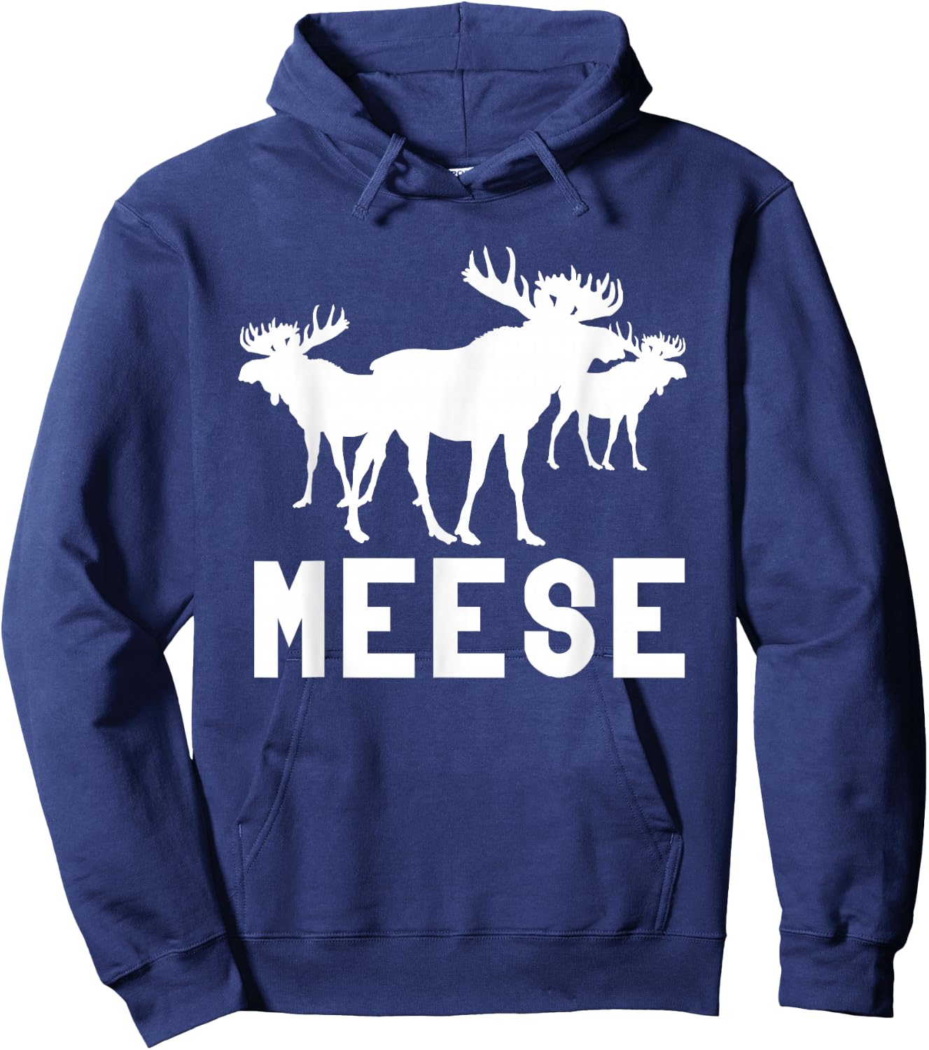 Meese Antlers Love Funny Moose Hoodie - Hoodie | Navy