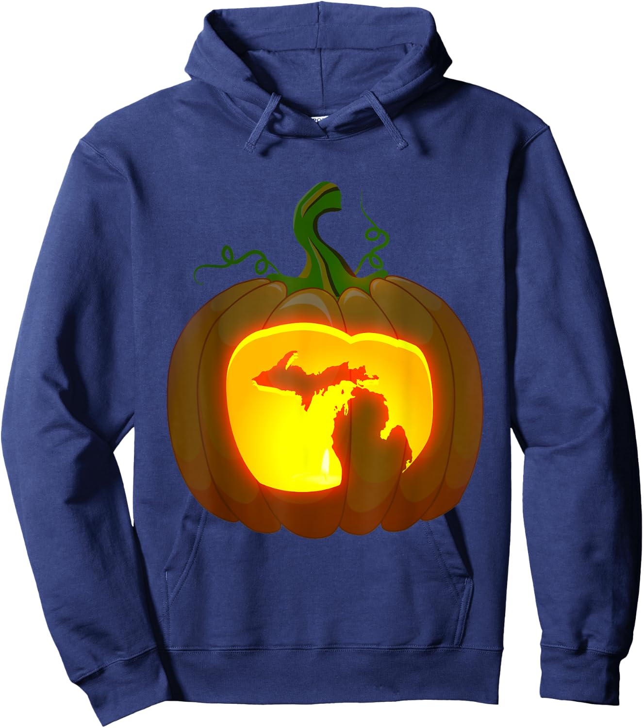 Michigan Halloween Pumpkin Shirt Hoodie - Hoodie | Navy