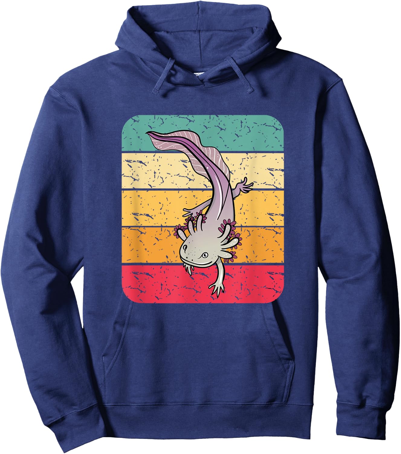 Retro Axolotl Mexican Salamander Gift Lover Hoodie - Hoodie | Navy
