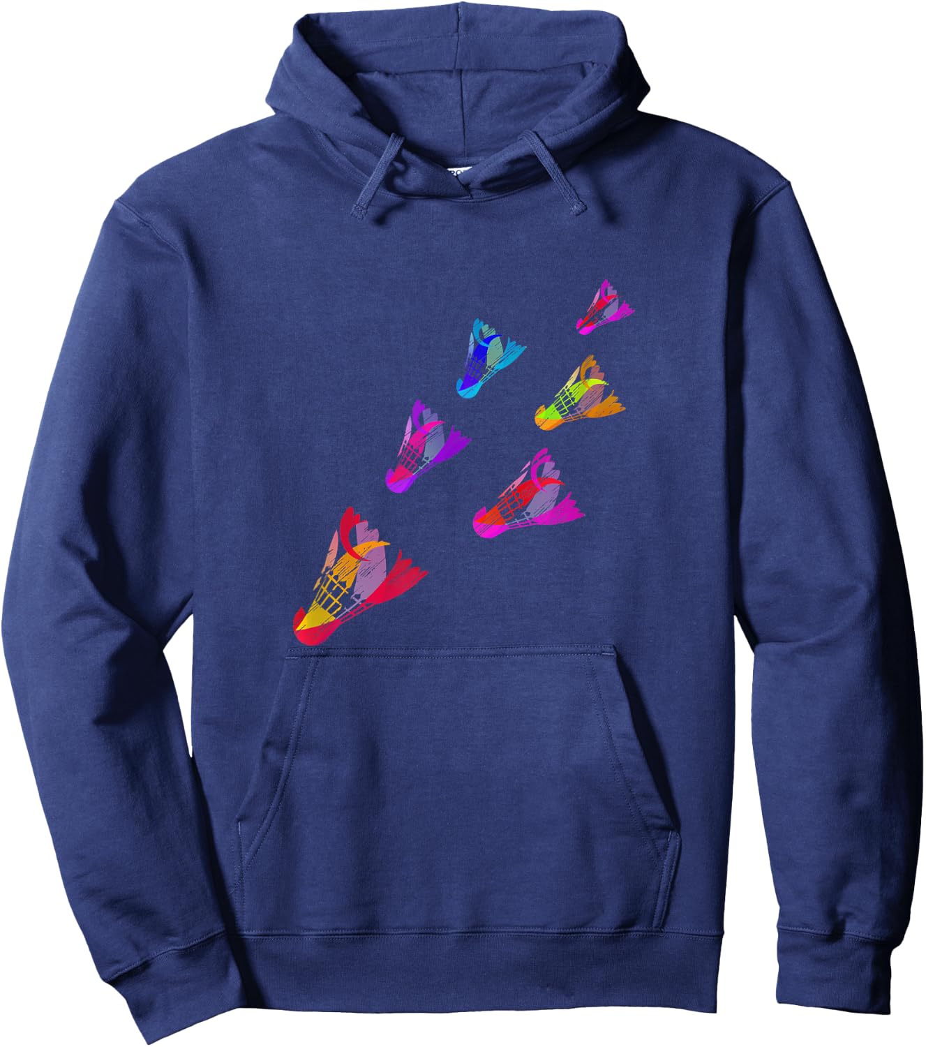 Colorful Badminton Shuttlecock Art Sports Hoodie - Hoodie | Navy