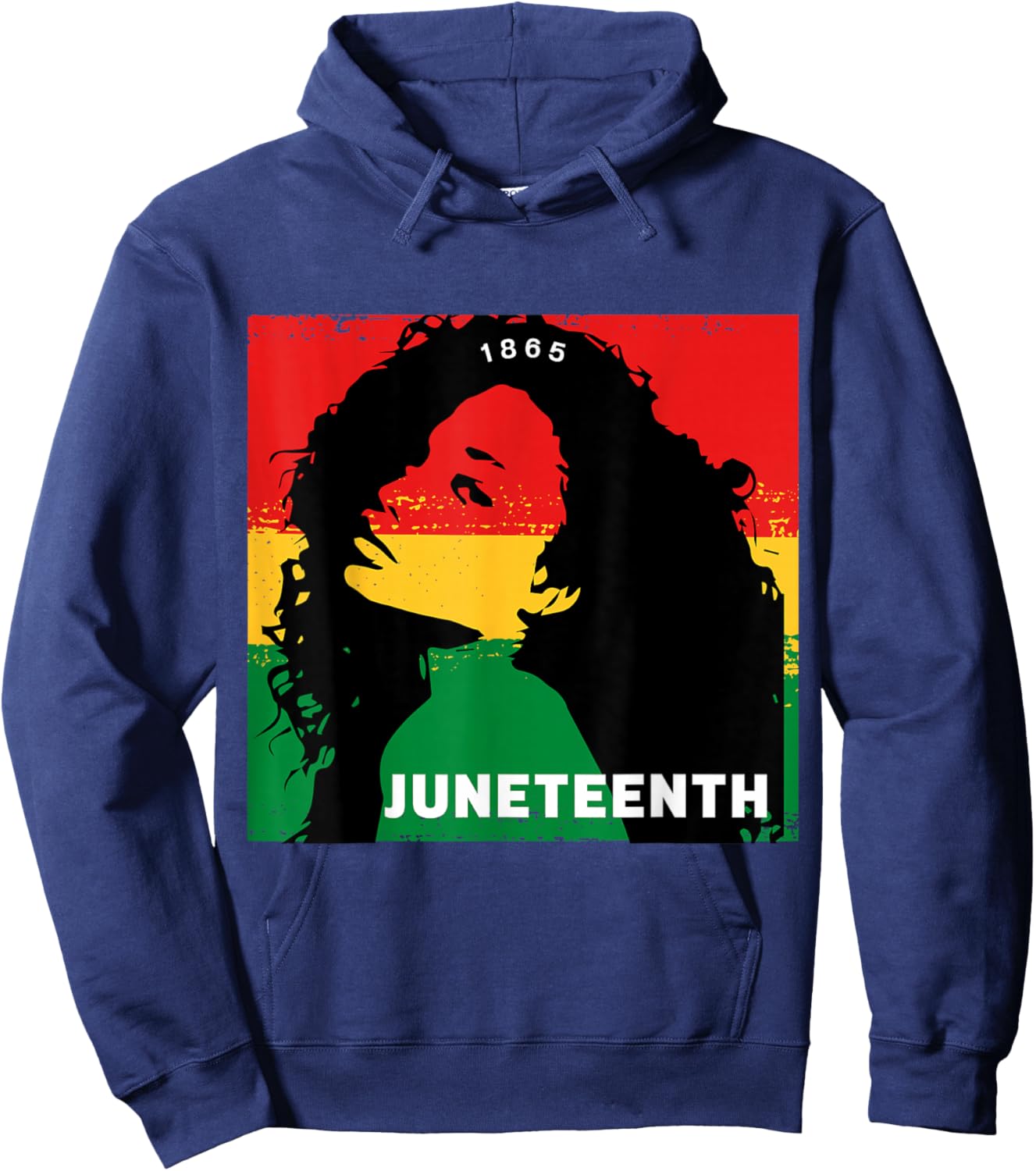 Juneteenth 1865 Natural Hair Black Pride Hoodie - Hoodie | Navy