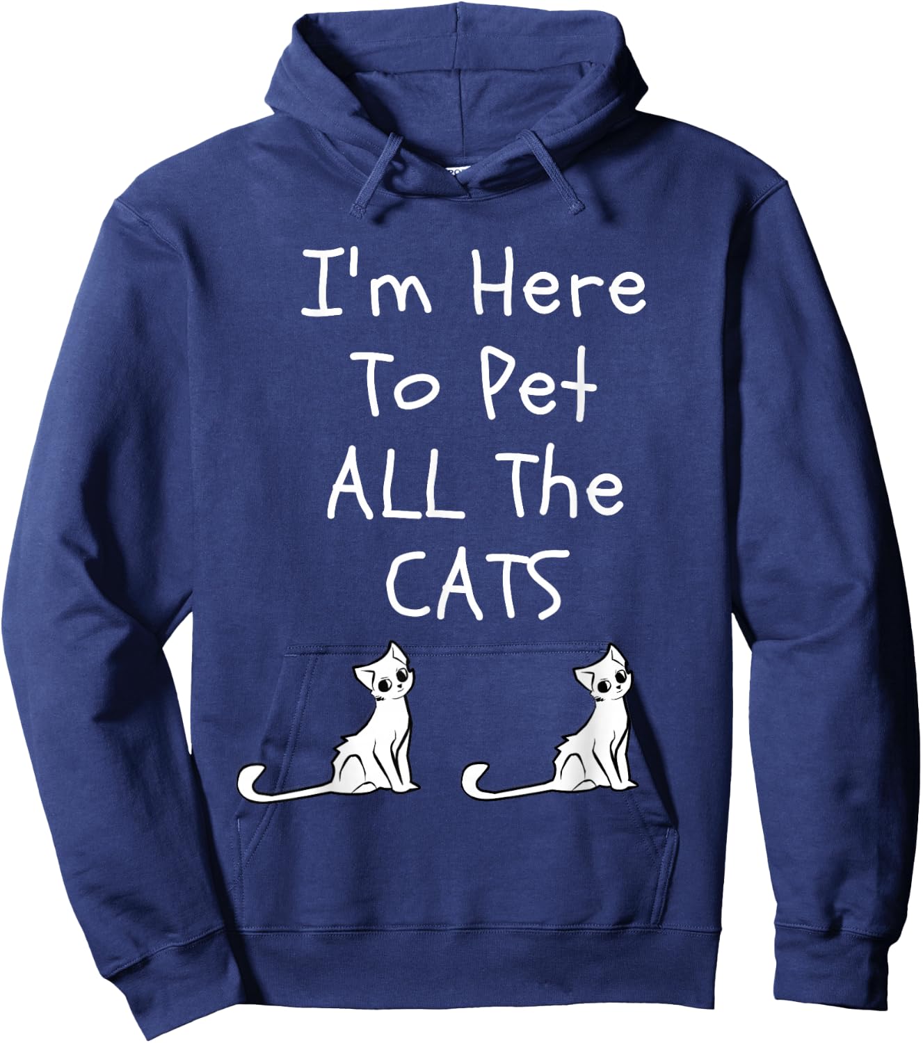 I'm Here to Pet All The Cats Men Kids Hoodie - Hoodie | Navy
