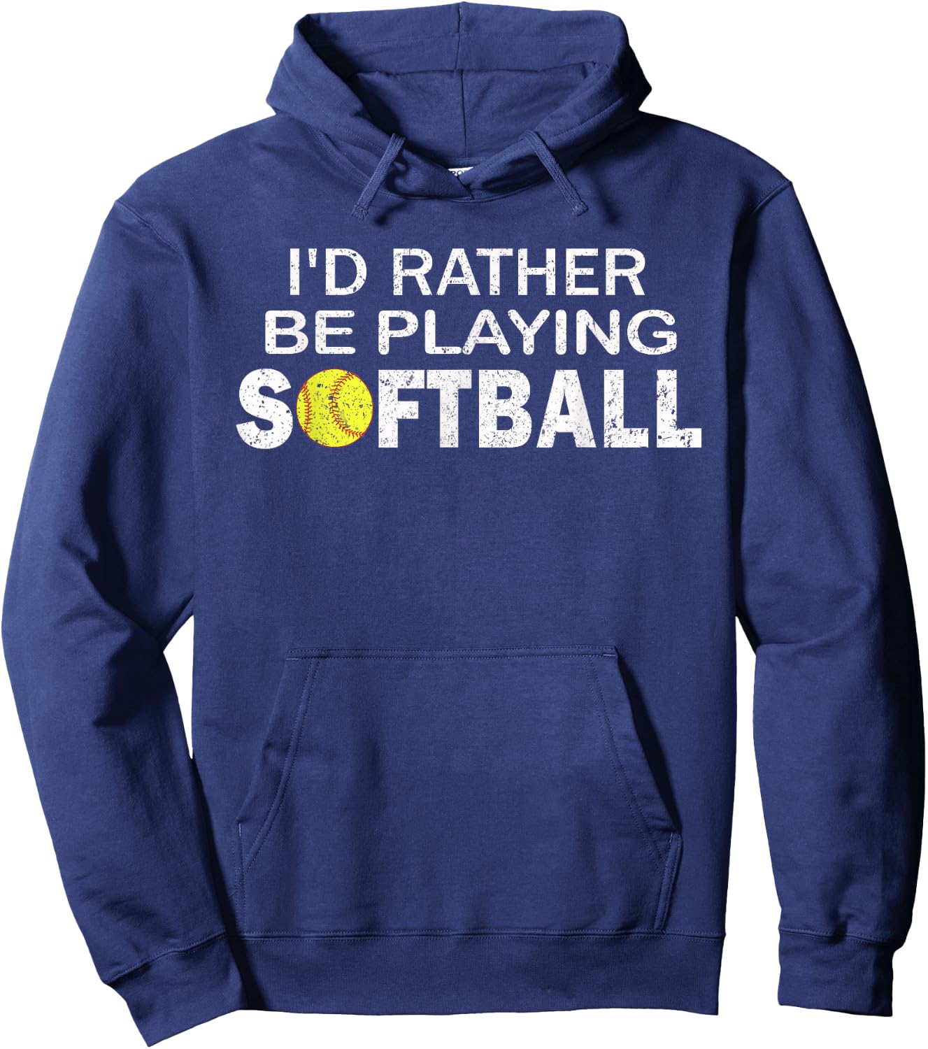 I'd Rather Be Playing Softball Hoodie - Hoodie | Navy