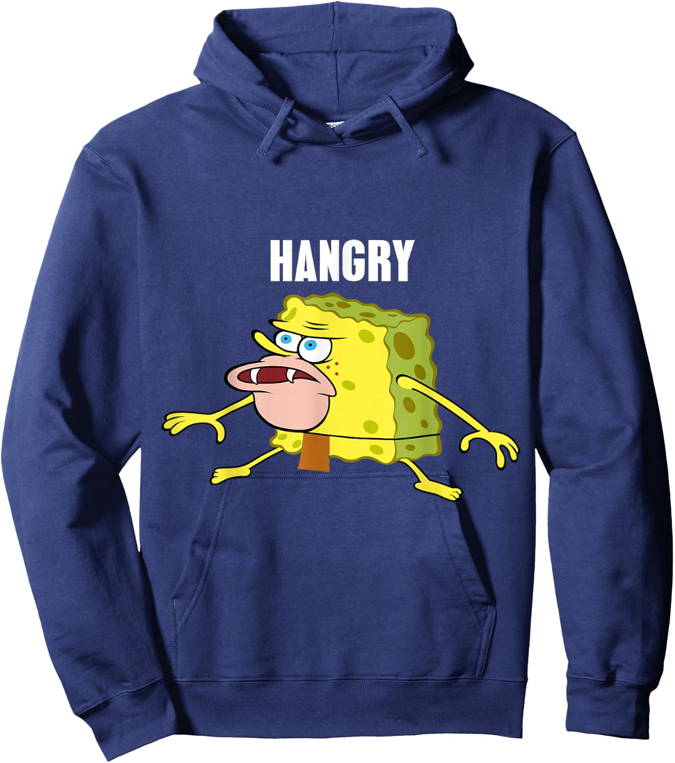 Hangry Caveman Spongebob Meme Hoodie - Hoodie | Navy