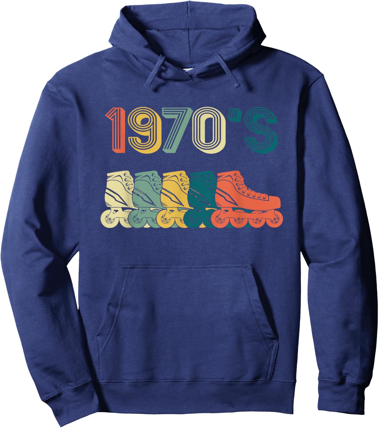 Roller Skate Skating 70s Retro Shirt Gift Hoodie - Hoodie | Navy