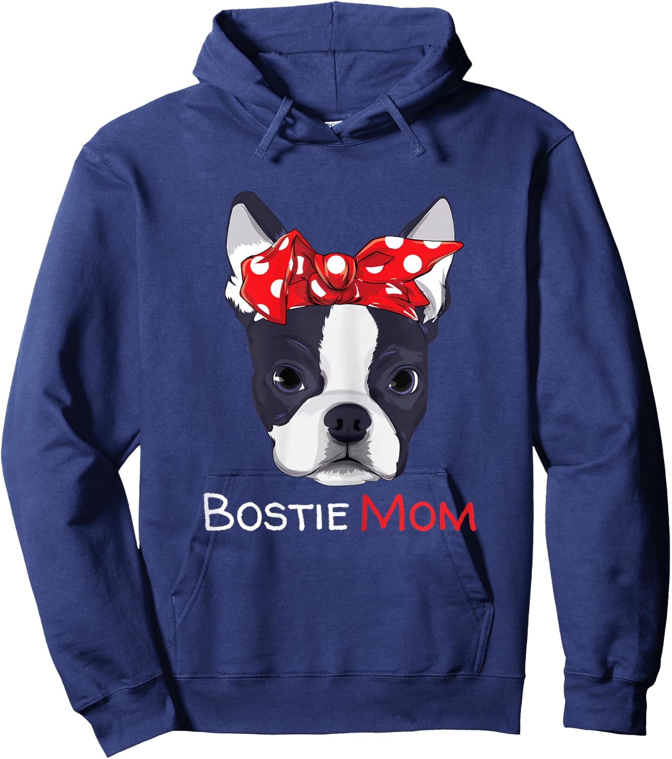 Boston Terrier Mom Bostie Women Girls Hoodie - Hoodie | Navy