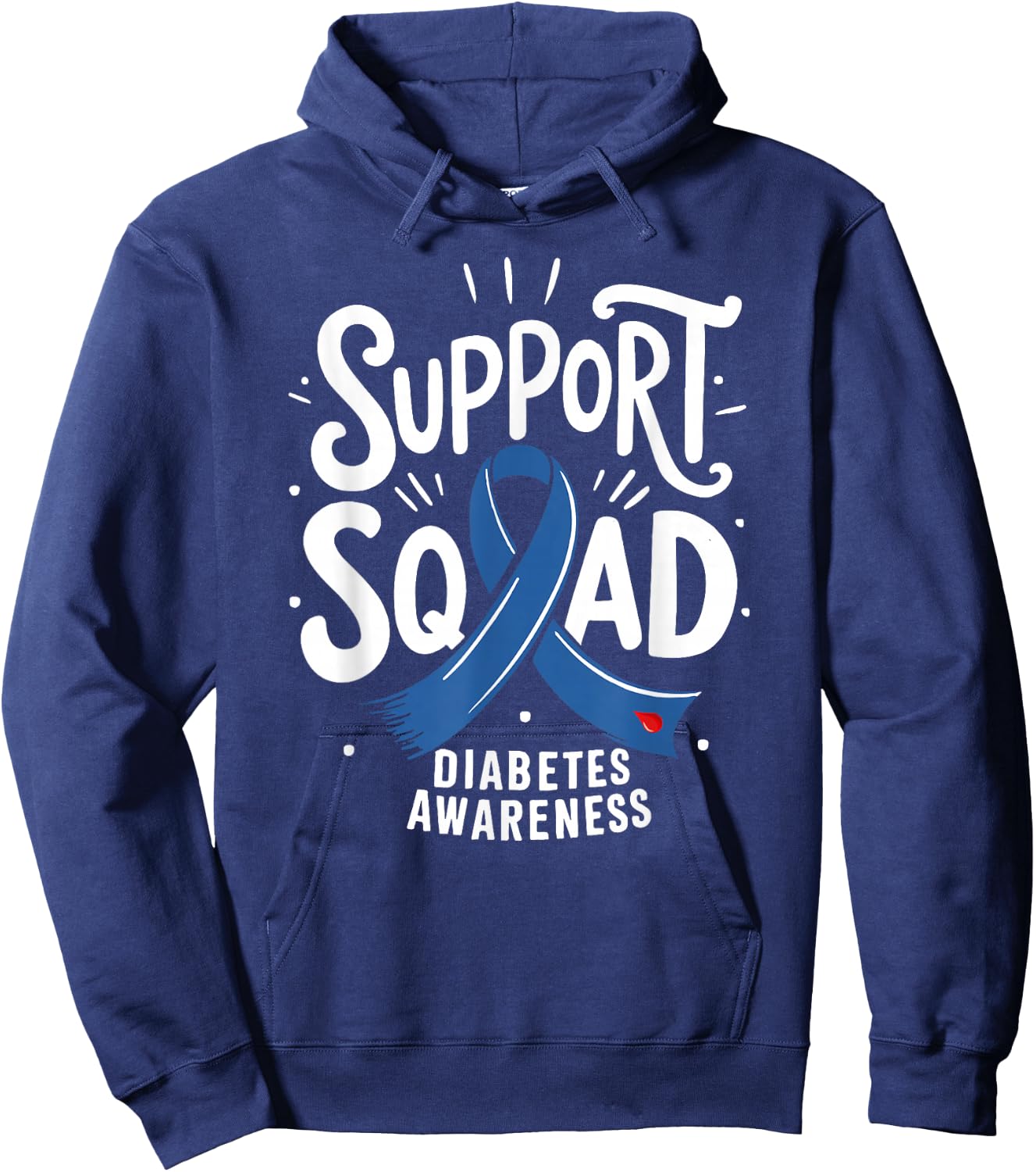 Support Squad Diabetes Awareness T1D T2D Hoodie - Hoodie | Navy