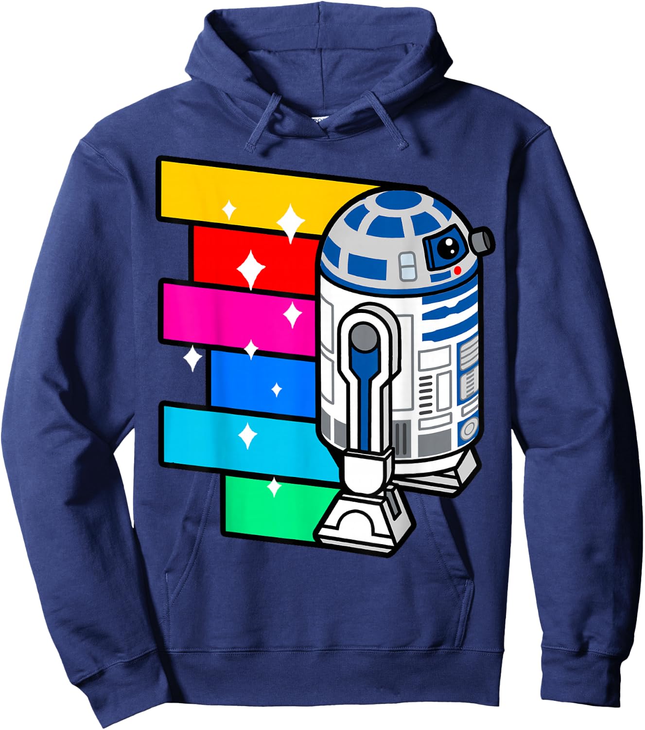Star Wars R2-D2 Rainbow Roll Cartoon Graphic C1 Hoodie - Hoodie | Navy