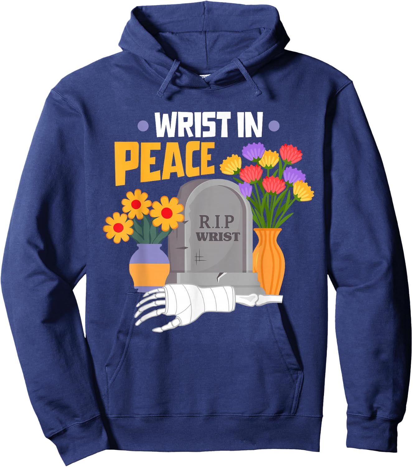 Recovery Broken Arm Wrist In Peace Hoodie - Hoodie | Navy
