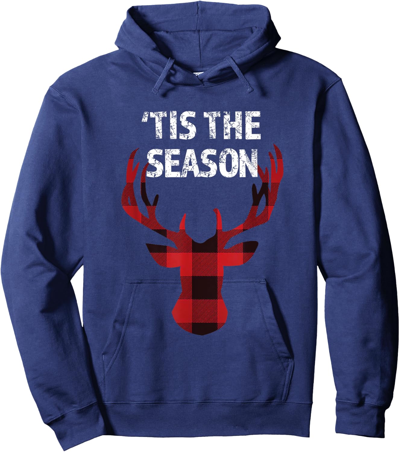 'Tis the Season funny Christmas Buck Deer Men's Hoodie - Hoodie | Navy