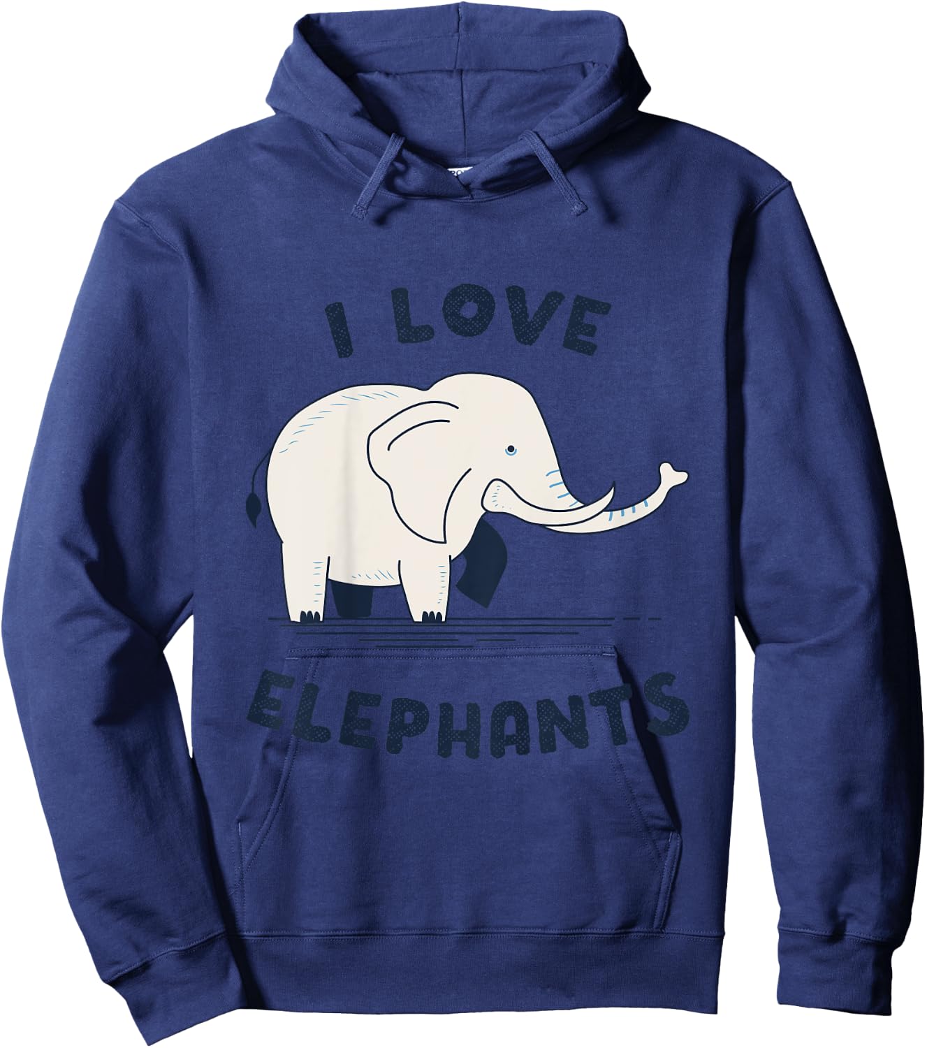 I Love Elephants Hoodie - Hoodie | Navy