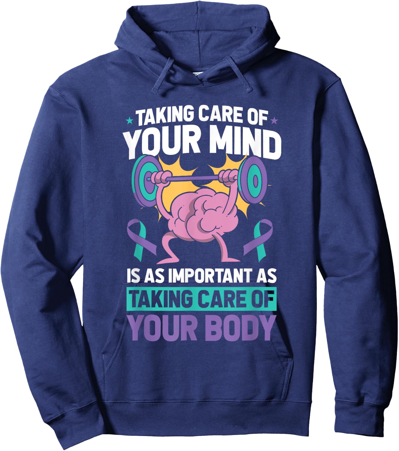 Mental Health Awareness Ribbon Suicide Prevent Hoodie - Hoodie | Navy