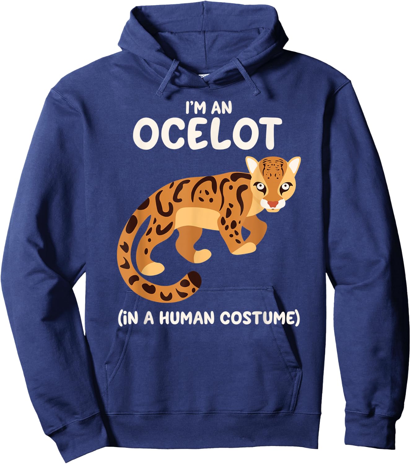 Ocelot Costume Funny Halloween Graphic Hoodie - Hoodie | Navy