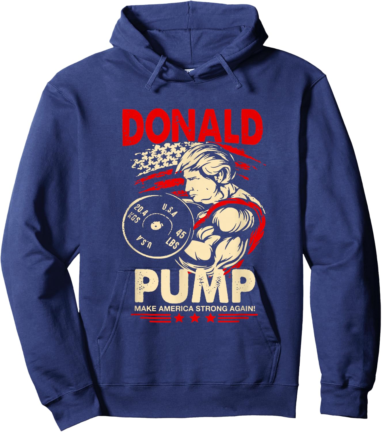 Donald Pump Make America Strong Again Hoodie - Hoodie | Navy