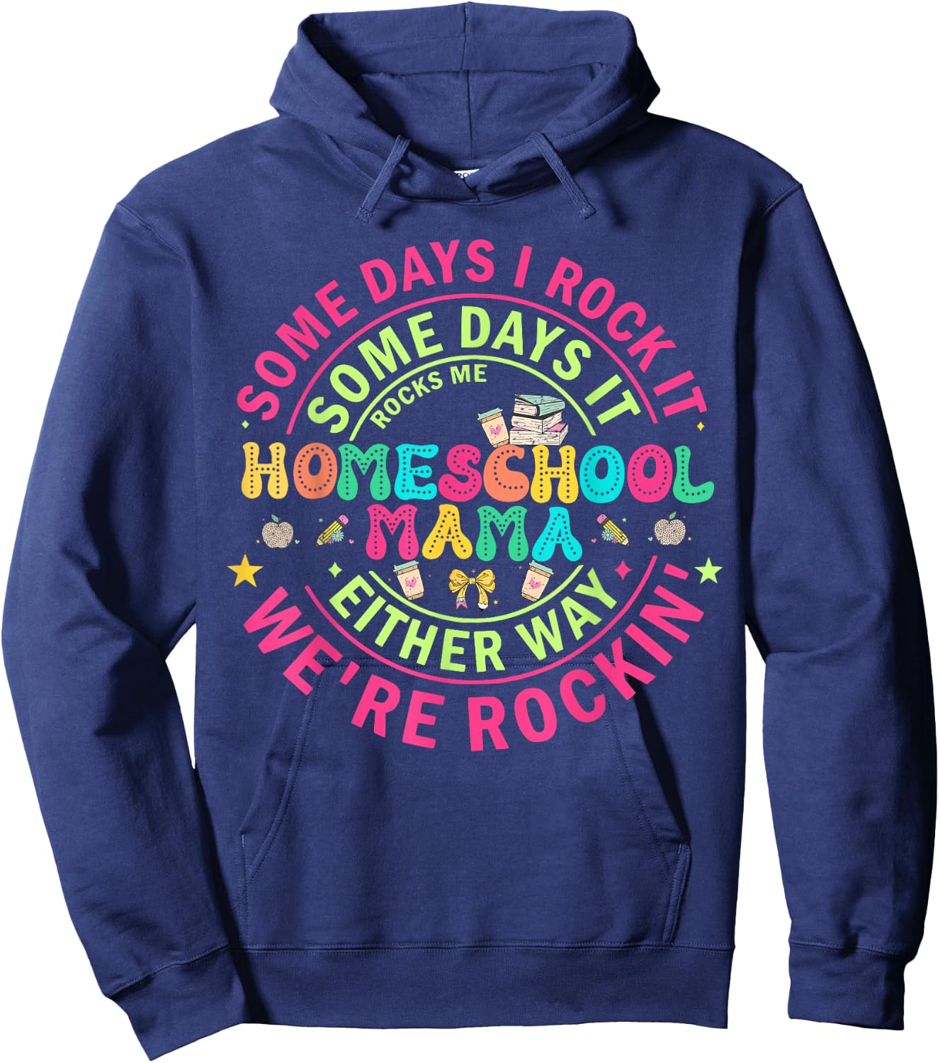 Homeschool Mama Homeschooling Graphic Moms Hoodie - Hoodie | Navy