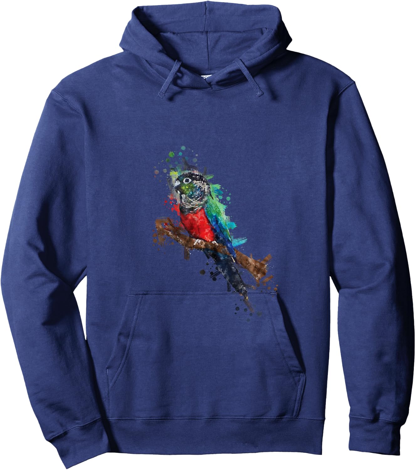 Watercolor Crimson Bellied Conure Hoodie - Hoodie | Navy