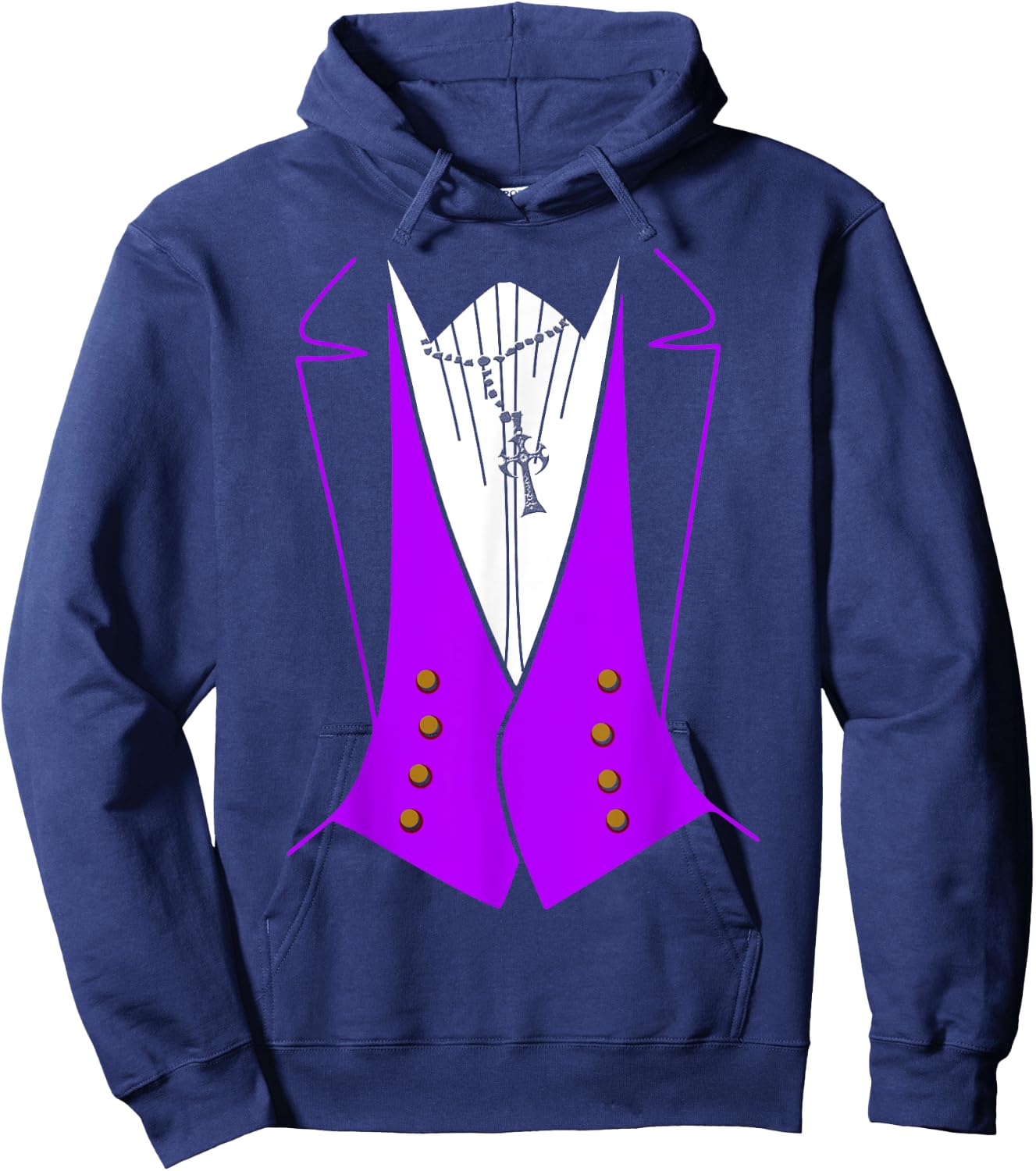 Dracula Halloween Tuxedo Costume Funny Party Hoodie - Hoodie | Navy