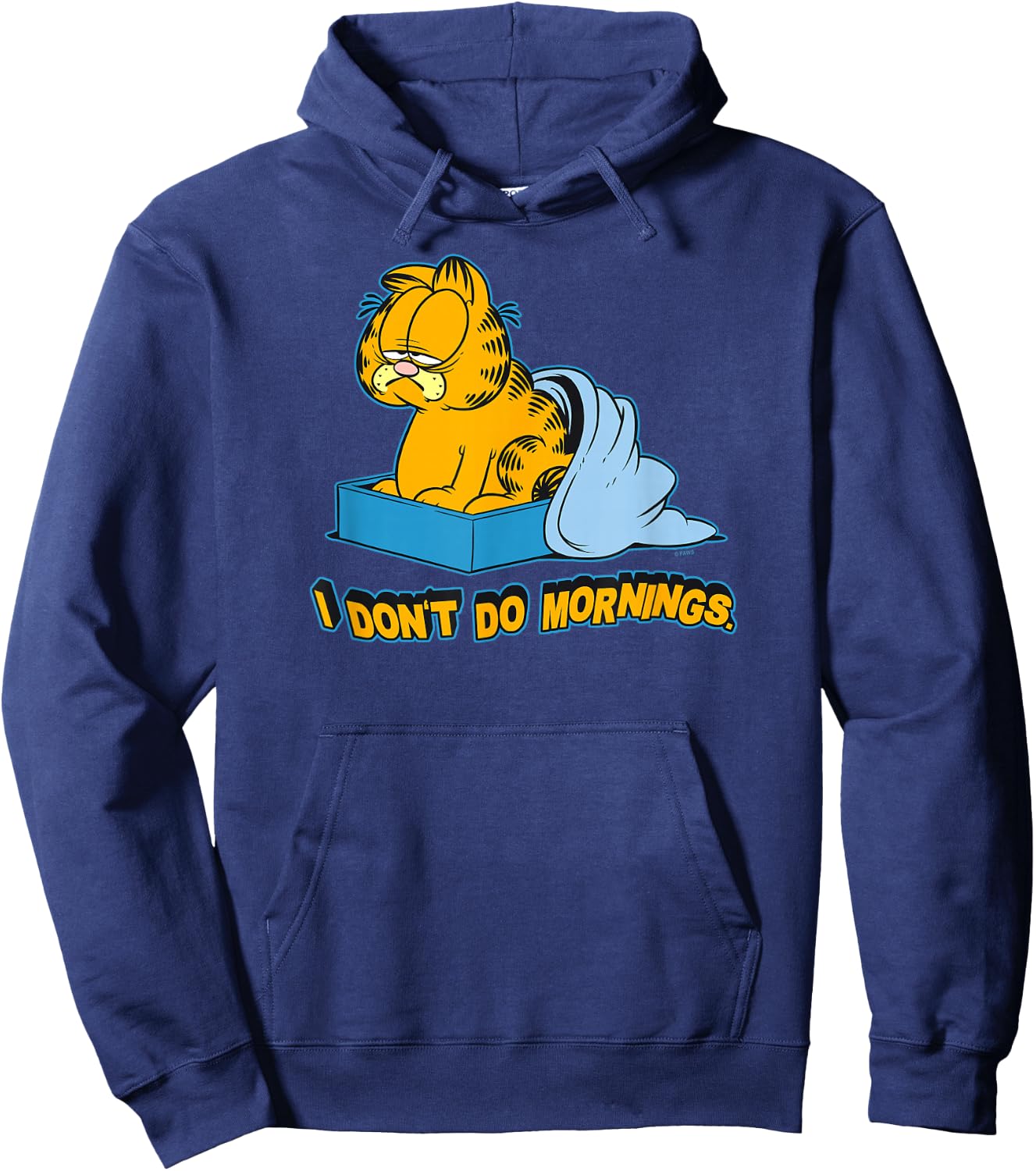 Garfield I Dont Do Mornings Small Hoodie - Hoodie | Navy
