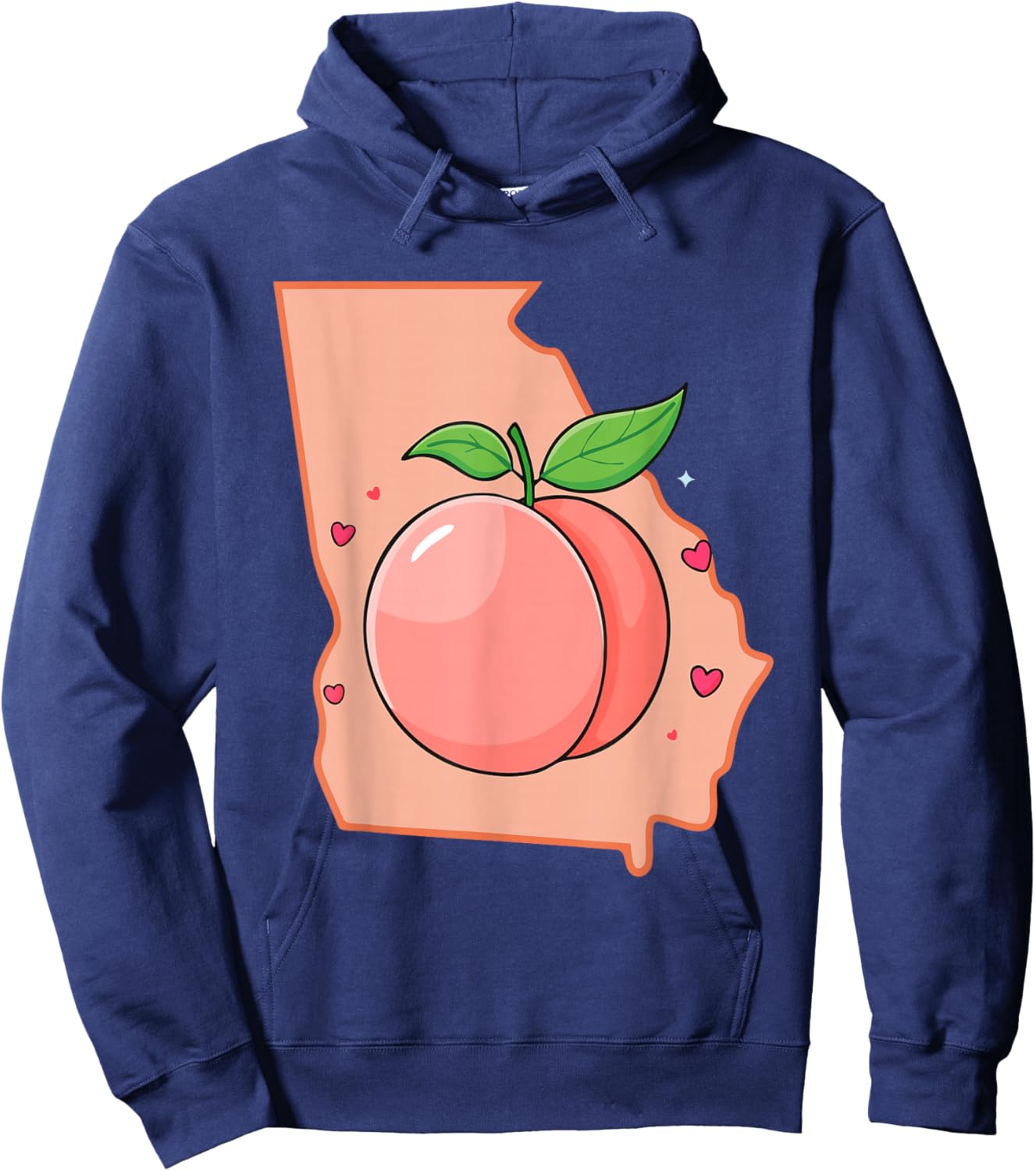 Georgia Map Georgia Peach State Fruit Hoodie - Hoodie | Navy