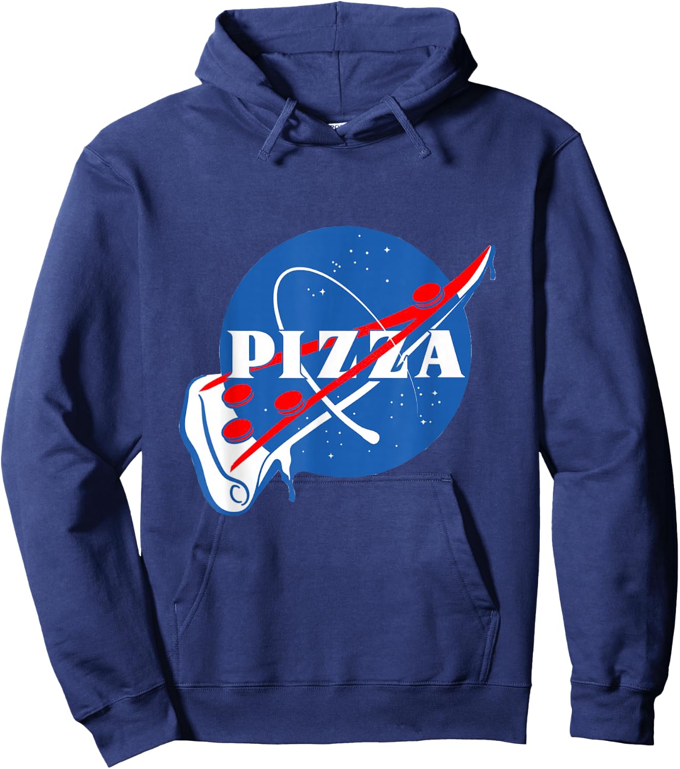 Funny Nasa - Nasa Pizza Slice Hoodie - Hoodie | Navy