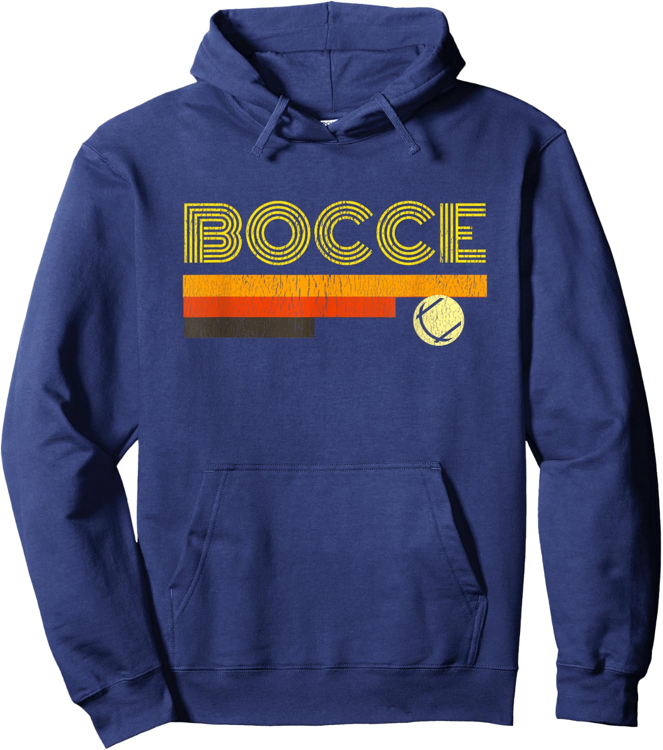 Retro Bocce Shirt Vintage 70's Bocce Ball Hoodie - Hoodie | Navy